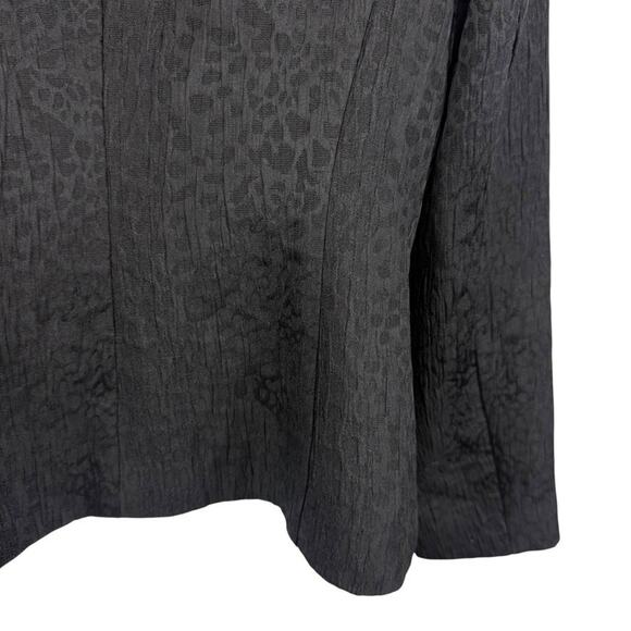 Chicos Forget Me Knot Cheetah Animal Print Blazer Jacket Ruffle Black sz 1 / M - Picture 11 of 16